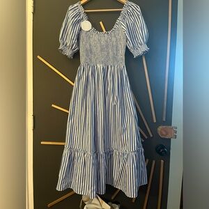 NWT Hill House Louisa Blueberry Stripe Nap Midi